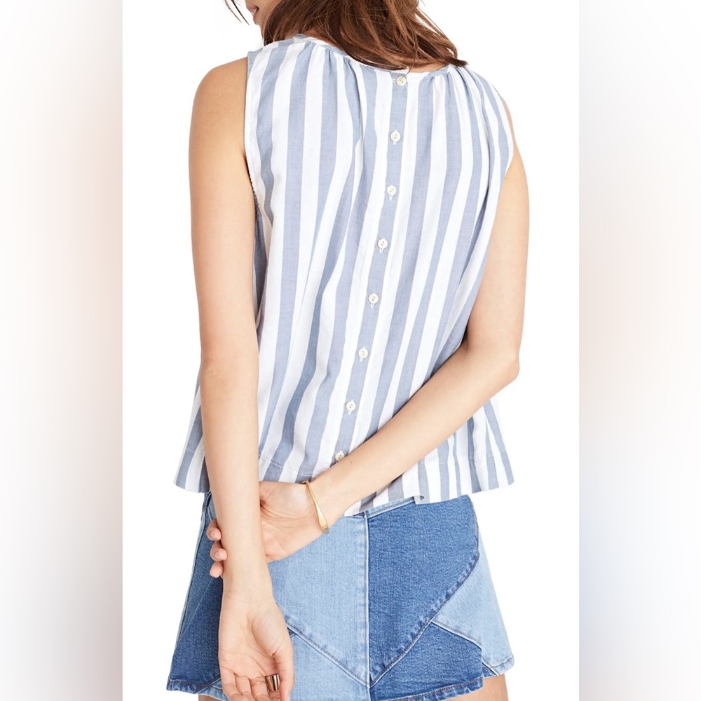 Madewell Flowy Easy Stripe Tank in Indigo
